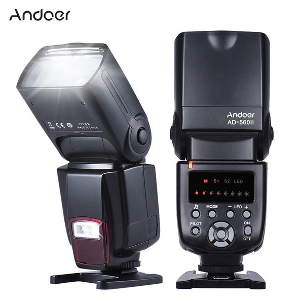Andoer AD-560Ⅱ Universal Flash Speedlite On-camera Flash GN50 w/ Adjustable LED Fill Light for Canon Nikon Olympus Pentax DSLR Cameras